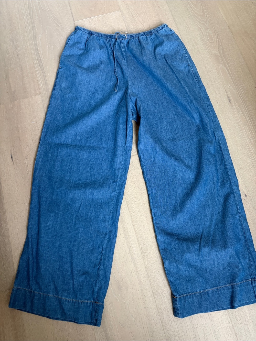 Abercrombie & Fitch Relaxed Wide-Leg Denim Pants - Blue